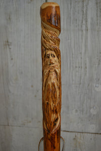 Wood Spirit Walking Stick Carving