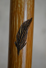 Walking stick with Feather carving 