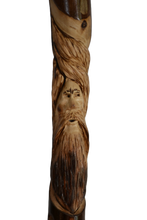 Wood Walking Stick with Wood Spirit Carving in Sweetgum Creation Carvings