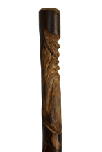 Wood Walking Stick with Wood Spirit Carving in Sweetgum Creation Carvings