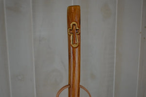 Hand carved Christian Cross walking stick 