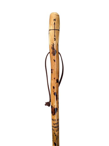Walking stick with Compass and quote,  