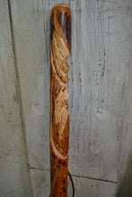 Hardwood Wood Spirit carved on Hiking stick