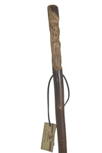 Dark Wood Walking Stick + Hand Carved Wood Spirit + Made in the USA up to 60"