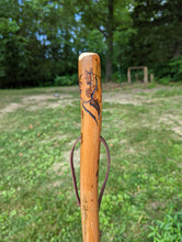 Hardwood Hicking stick with Dog Carving