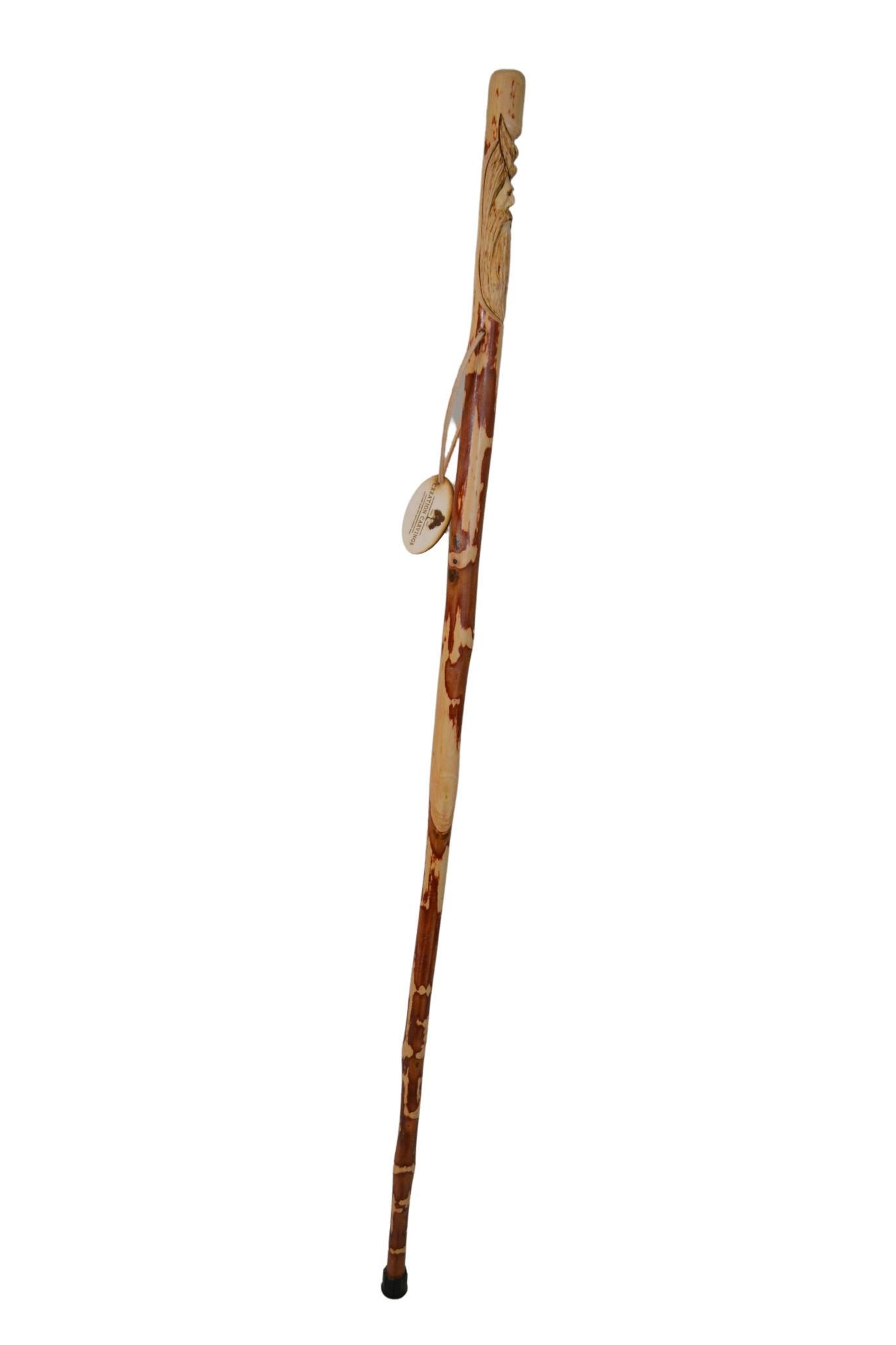 Hand Carved Walking Stick, Wood Spirit, Dogwood Hiking Stick, 60 Ren –  Creation Carvings
