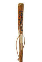 Flower and Vine carving on walking stick 