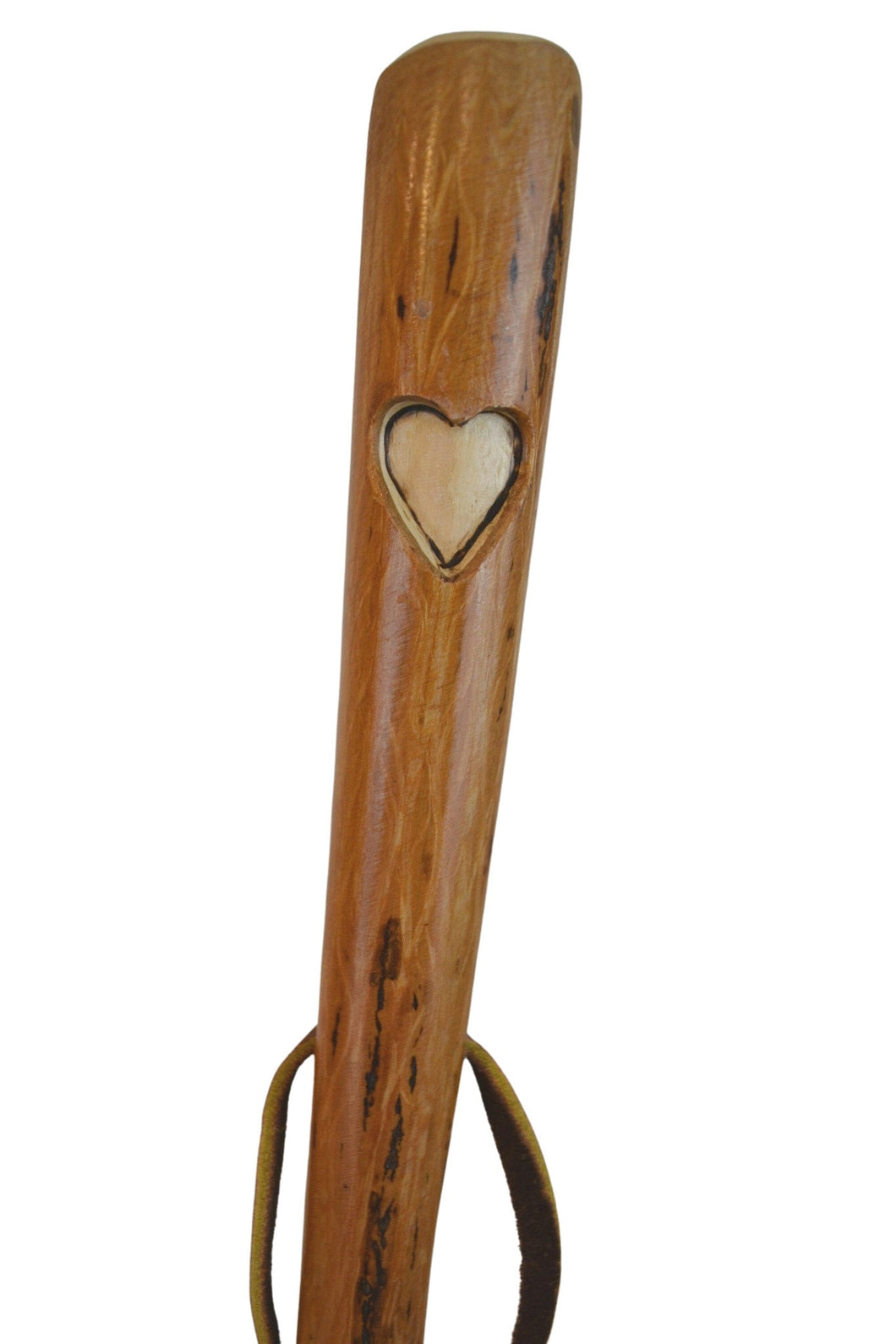 Hardwood heart carving walking stick 