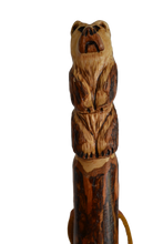 Hickory Walking Stick with Bear Carving made in the USA