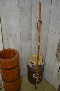 Hickory Hiking Stick with Flowers