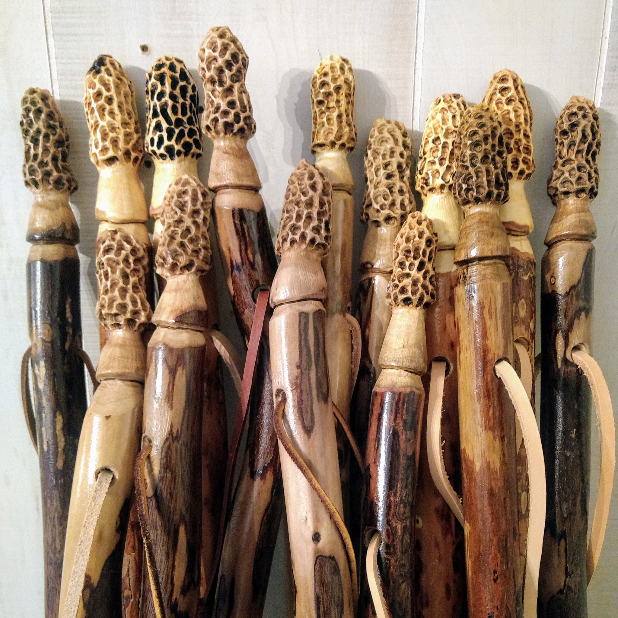 Morel Mushroom Carving, Walking Stick, Functional Art, Hand Carved