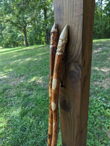 Outdoor picture of Gnome walking sticks.