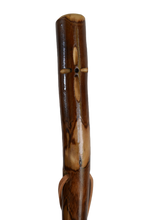 Dark Walking Stick with Cross Carving