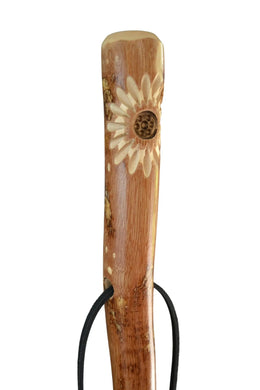 Flower Carved on Walking stick 