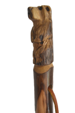 Walking Stick with a Bear Carving