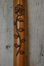 Flower and Vine carved Youth walking stick 