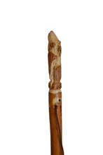 Wolf Carving on Hiking Stick
