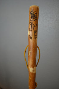 Flower and Vine carving on Walking staff