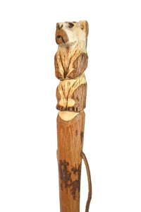 Owl Walking Stick Made From Rustic Spiral Carved Poplar Owl Walking Stick Made From Rustic Spiral Carved Poplar