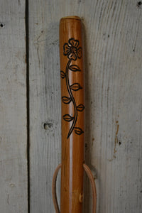 Flower and Vine carved Youth Walking stick 