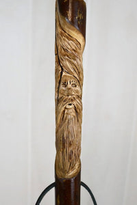 dark wood spirit walking stick